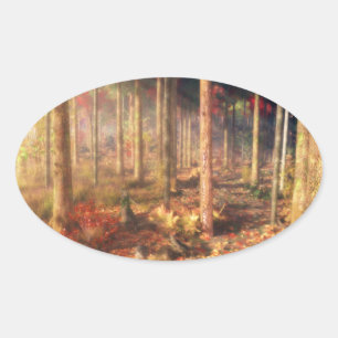 Pegatina Ovalada Hojas de Pegatinas de oro