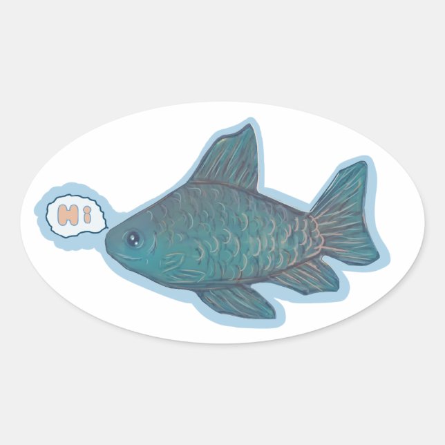 Pegatina Ovalada Hola (Anverso)