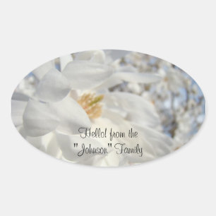 Pegatina Ovalada ¡Hola! de la familia "Tu Nombre" Stickers Floral