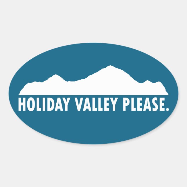 Pegatina Ovalada Holiday Valley Please (Anverso)