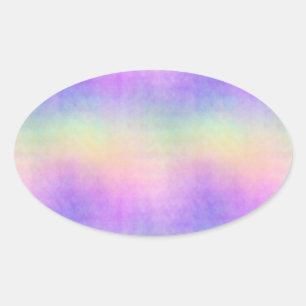 Pegatina Ovalada holo arcoíris suave ombre :