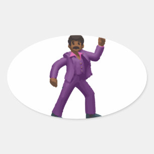 Pegatina Ovalada Hombre bailando de emoji