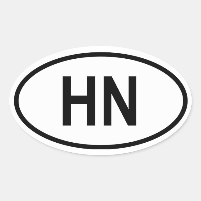 Pegatina Ovalada Honduras "HN" (Anverso)