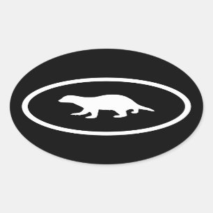 Pegatina Ovalada Honey Badger