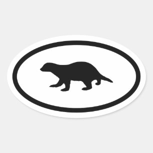 Pegatina Ovalada Honey Badger
