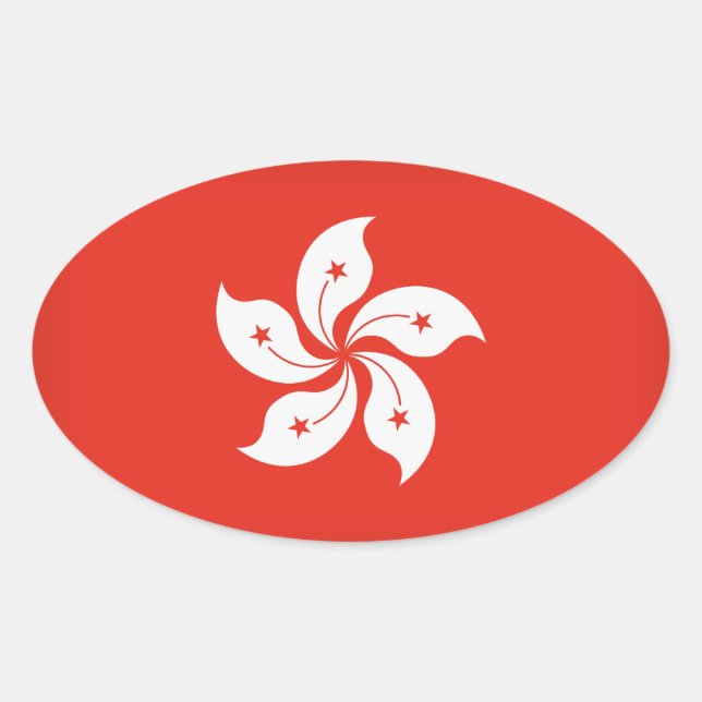 Pegatina Ovalada Hong Kong (Anverso)
