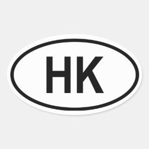 Pegatina Ovalada Hong Kong "HK"
