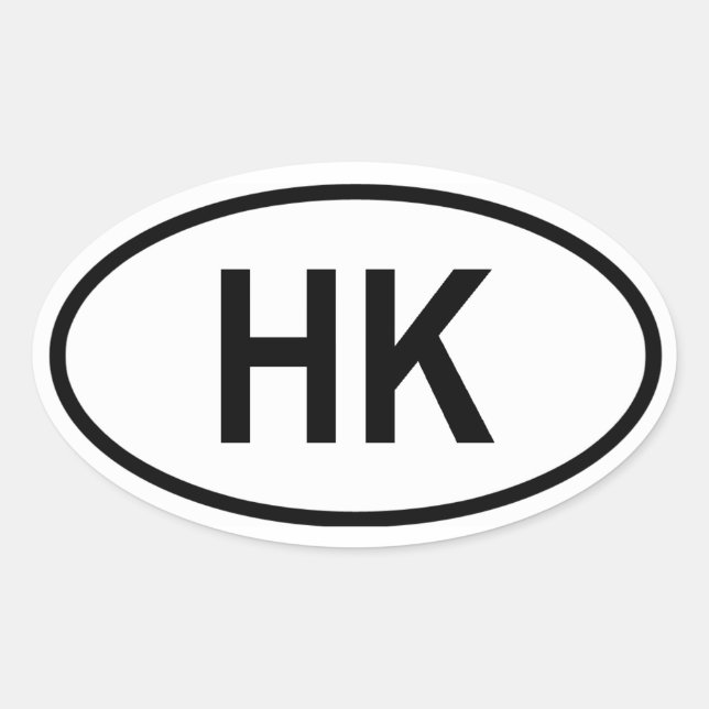 Pegatina Ovalada Hong Kong "HK" (Anverso)