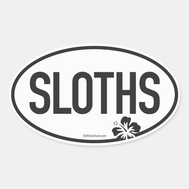 Pegatina Ovalada Honk si te encantan SLOTHS (Anverso)