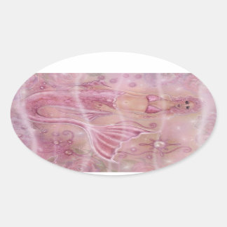 Pegatina Ovalada Hope Mermaid Por Renee L. Lavoie