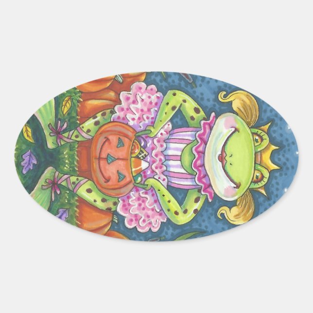 Pegatina Ovalada HOPPY HALLOWEEN FROG PEGATINAS SHEET Oval (Anverso)