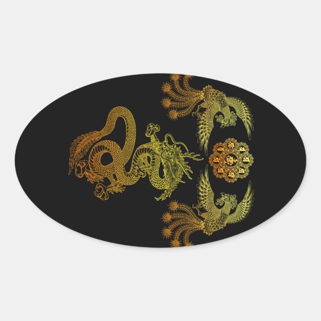 Pegatina Ovalada Houou ryuu (Anverso)