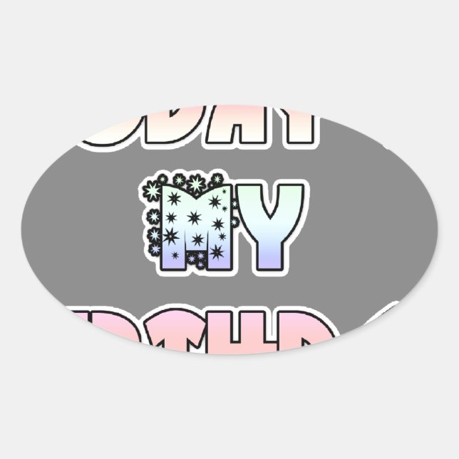 Pegatina Ovalada Hoy es mi cumpleaños, bebé, arte rosado impreso (Anverso)