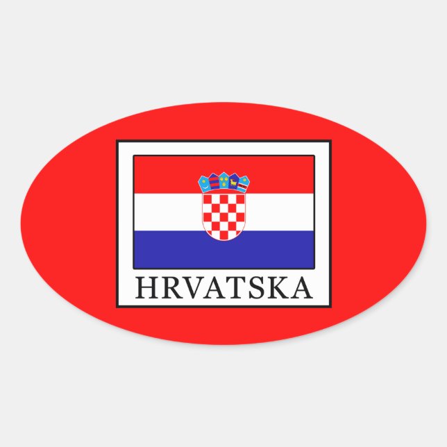 Pegatina Ovalada Hrvatska (Anverso)