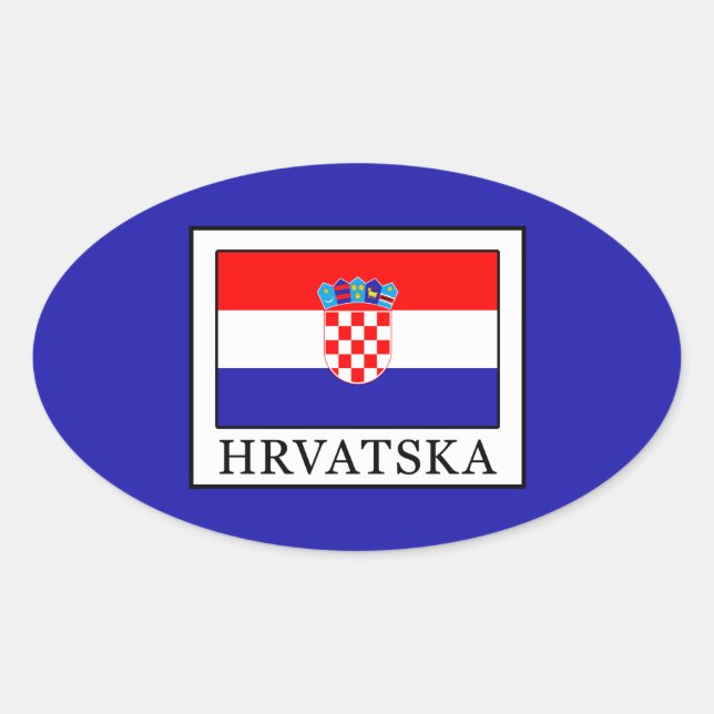 Pegatina Ovalada Hrvatska (Anverso)