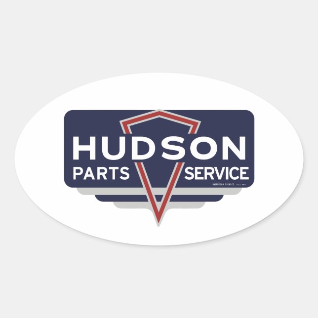 Pegatina Ovalada Hudson Motor Cars (Anverso)