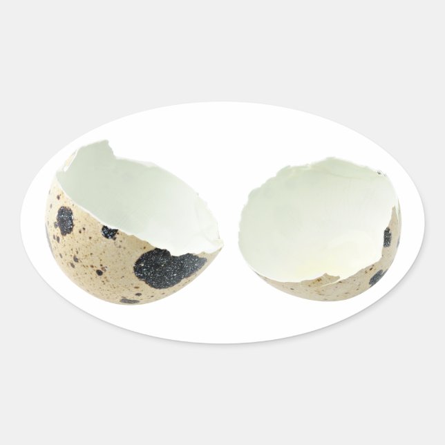 Pegatina Ovalada Huella de huevo rota (Anverso)