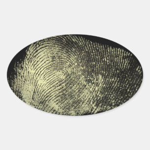 Pegatina Ovalada Huella digital de bucle invertido