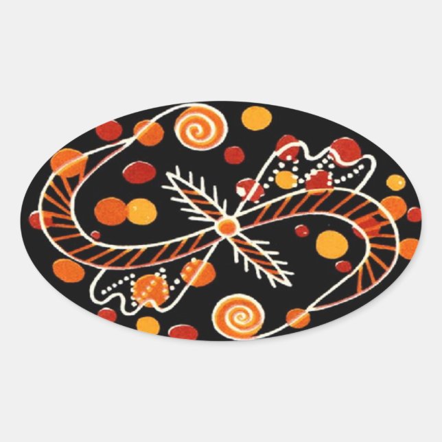 Pegatina Ovalada Huevos de Pascua de Ucrania (Anverso)