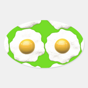 Pegatina Ovalada huevos verdes