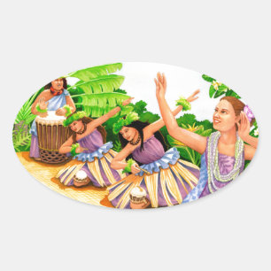 Pegatina Ovalada Hula