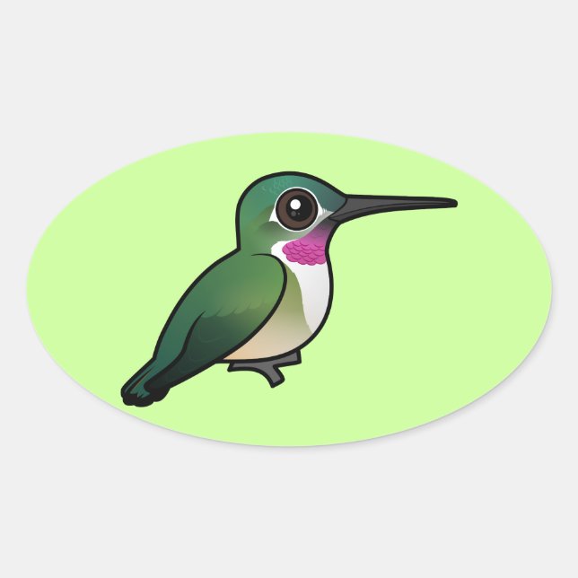 Pegatina Ovalada Hummingbird (Anverso)