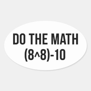 Pegatina Ovalada humor divertido del profesor de matemáticas Meme c