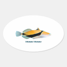 Pegatina Ovalada Humu Humu Fish