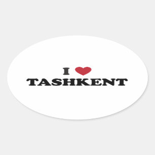 Pegatina Ovalada I corazón Tashkent Uzbekistán