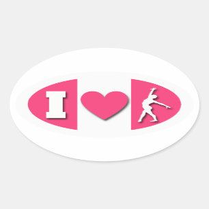 Pegatina Ovalada I Heart Gymnastics