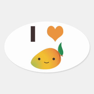 Pegatina Ovalada I Heart Mango