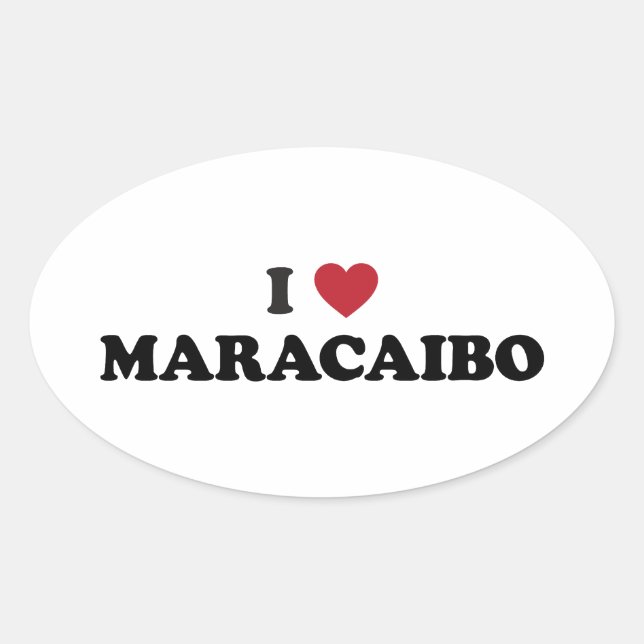 Pegatina Ovalada I Heart Maracaibo Venezuela (Anverso)