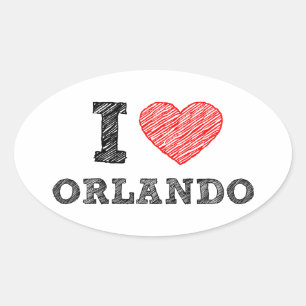 Pegatina Ovalada I-Love-Orlando