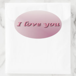 Pegatina Ovalada I love you.