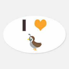 Pegatina Ovalada I quail