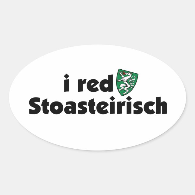 Pegatina Ovalada I red Stoasteirisch Steiermark Österreich Dialekt (Anverso)