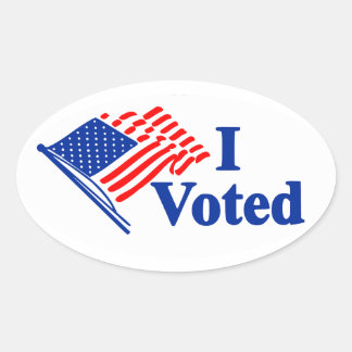 Pegatina Ovalada I Voted United States Flag Sticker