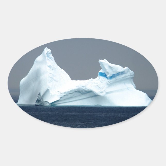 Pegatina Ovalada Icebergs de Terranova (Anverso)