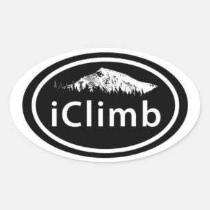 Pegatina Ovalada iClimb Mountain