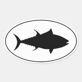 Pegatina Ovalada Icono de atún