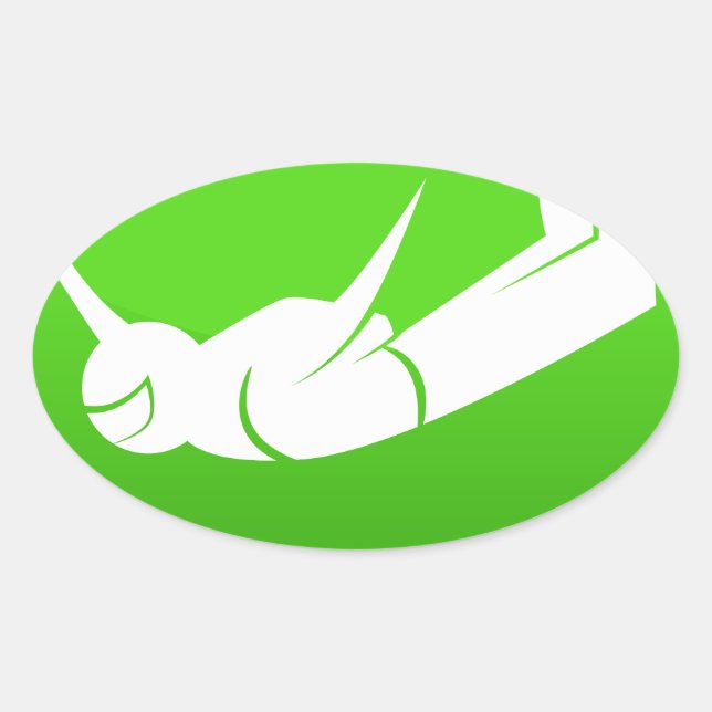 Pegatina Ovalada Icono de buceador de cielo (Anverso)