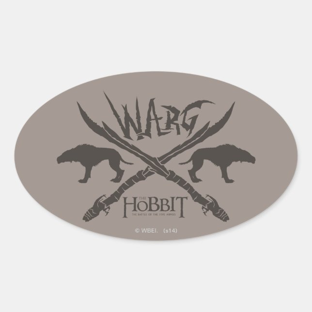 Pegatina Ovalada Icono de la película Warg (Anverso)