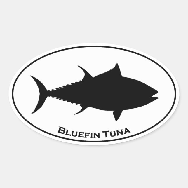 Pegatina Ovalada Icono del atún de Bluefin (Anverso)
