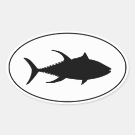 Pegatina Ovalada Icono del atún de Yellowfin