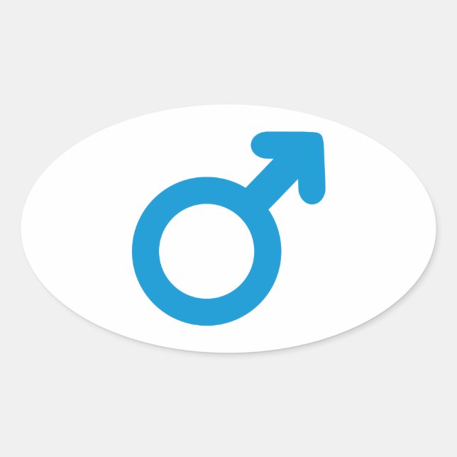 Pegatina Ovalada Icono masculino (Anverso)