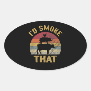 Pegatina Ovalada Id Fumar ese gracioso regalo de parrillada para fu