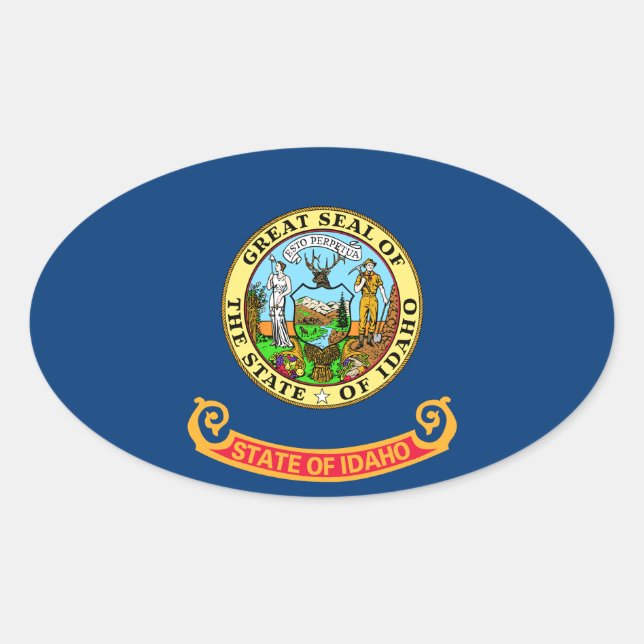 Pegatina Ovalada Idaho (Anverso)