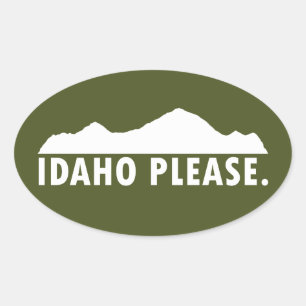 Pegatina Ovalada Idaho Please