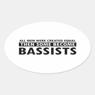 Pegatina Ovalada Igualmente creado diseño de los bajistas