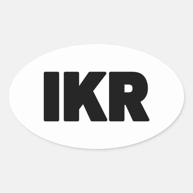 Pegatina Ovalada IKR | Jerarquí de texto (Anverso)